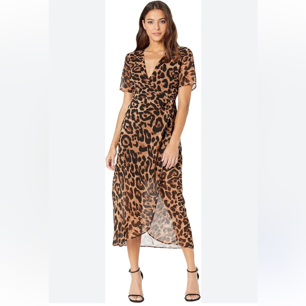Bardot leopard wrap dress size 6